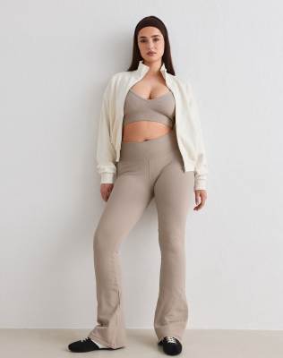 Petite - Dark Clay - Legging côtelé évasé sans coutures - Argile foncé-Neutral 38