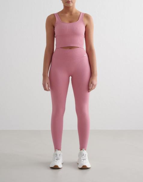 Aim'n Petite – Desert Rose – Gerippte, nahtlose Leggings in Staubrosa - view 1
