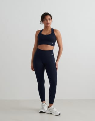 Aim'n Petite - Gerippte, nahtlose Leggings in Marineblau