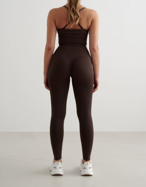 Aim'n Petite - Leggings modellanti senza cuciture color cioccolato, 3 di 4