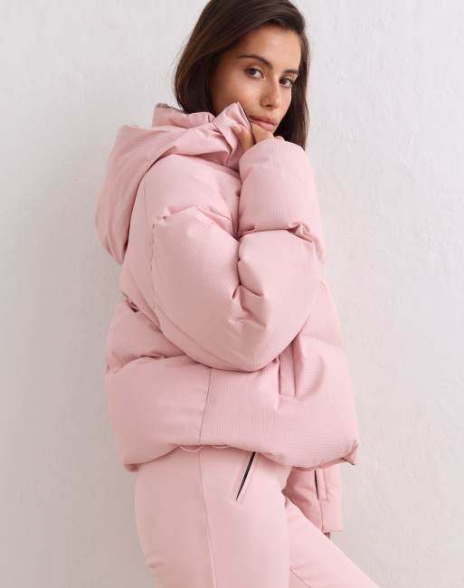 Aim'n Pink frost cortina puffer jacket in pink frost, 3 of 4