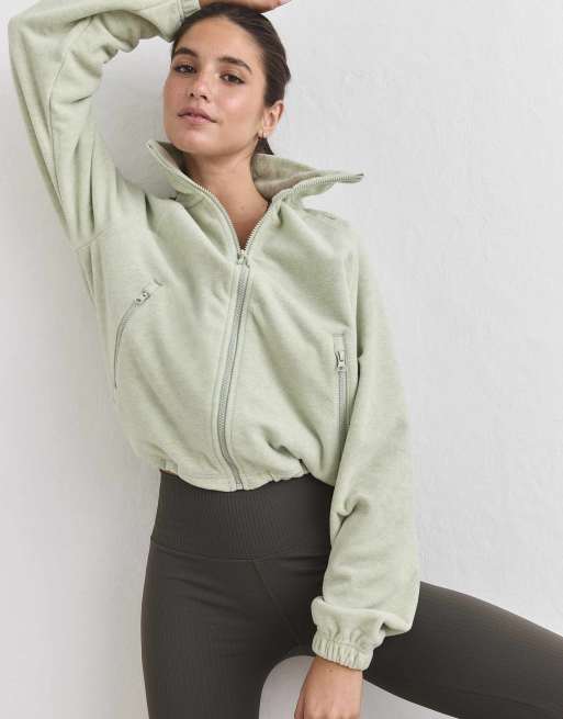 Aim'n Pistachio fleece zip jacket in pistachio, 4 of 4