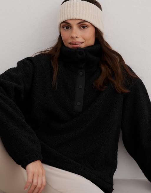 Aim'n - Polar fleece trui met lange mouwen in zwart, 3 van 4