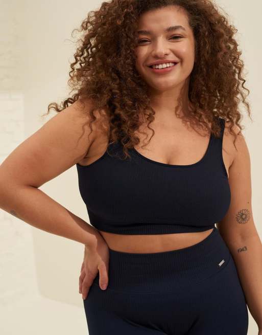 Aim'n - Reggiseno blu navy a coste senza cuciture