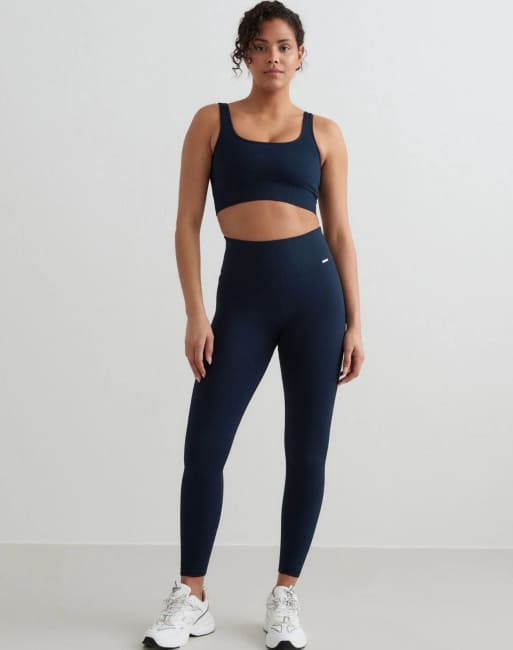 Aim'n - Reggiseno blu navy a coste senza cuciture, 4 di 4