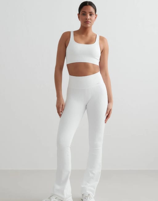 Aim'n - Reggiseno senza cuciture bianco a costine, 3 di 4