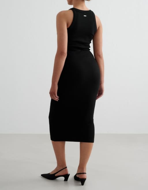 Aim'n - Robe débardeur côtelée confortable - Noir, 4 de 4