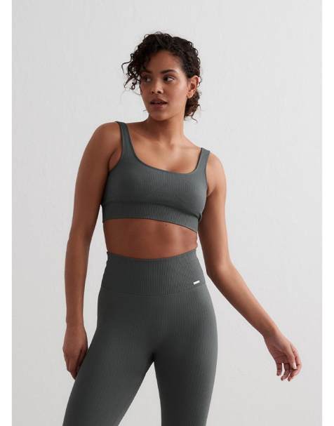 Aim'n Sage ribbed seamless bra in green - view 1