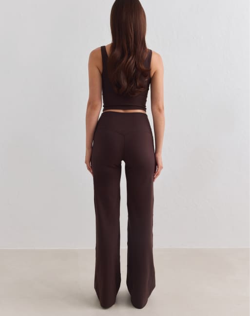 Aim'n Sense petite legging met rechte pijpen in donkerbruin, 2 van 4