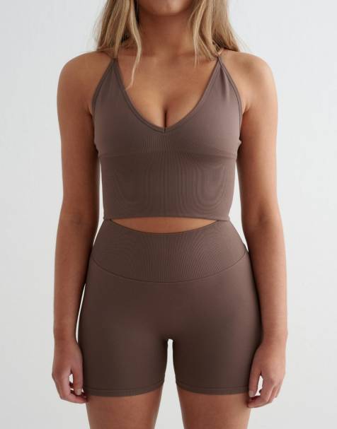 Aim'n - Shape - Naadloze hotpant in macchiato bruin - view 1