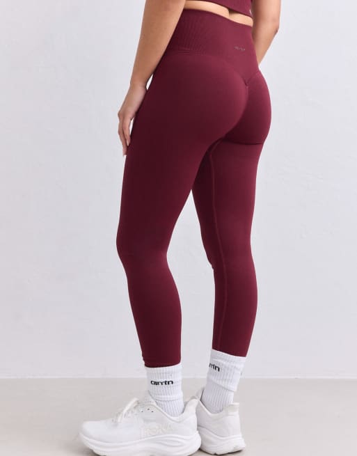 Aim'n Shape nahtlose Petite-Leggings in Merlot, 3 von 4
