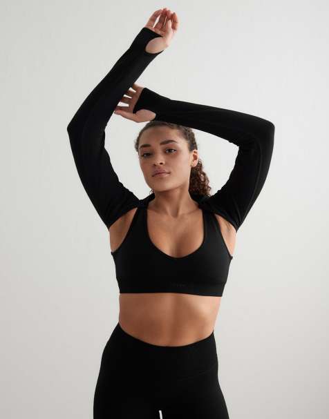 Aim'n – Shape Seamless – Nahtloser, langärmliger Bolero in Schwarz - view 1