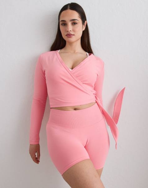 Aim'n - Shape - Top cache-cœur sans coutures à manches longues - Blush - view 1