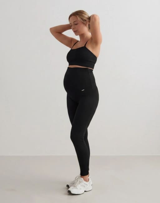 Aim'n - Sorte ribbede og sømløse maternity-tights, 2 af 4