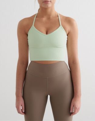 Aim'n - Spearmint - Geripptes Performance-Bustier in Hellgrün