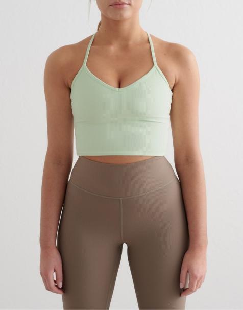 Aim'n – Spearmint – Geripptes Performance-Bustier in Hellgrün - view 1