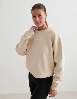 Sweat à inscription - Beige café au lait-Neutre 40