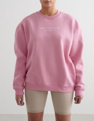 Aim'n - Sweat à inscription serif - Vieux rose