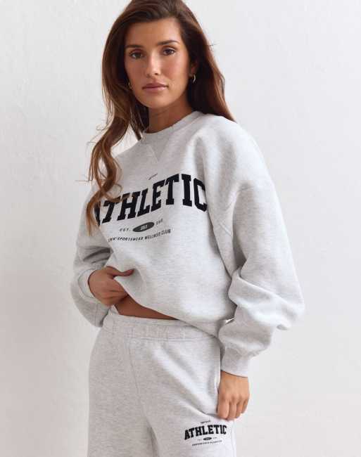 Aim'n sweat-shirt club d'athlétisme gris chiné clair, 4 de 4