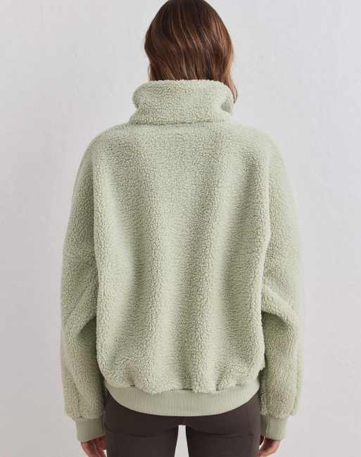 Aim'n - Sweater met korte rits in pistachegroen, 3 van 4