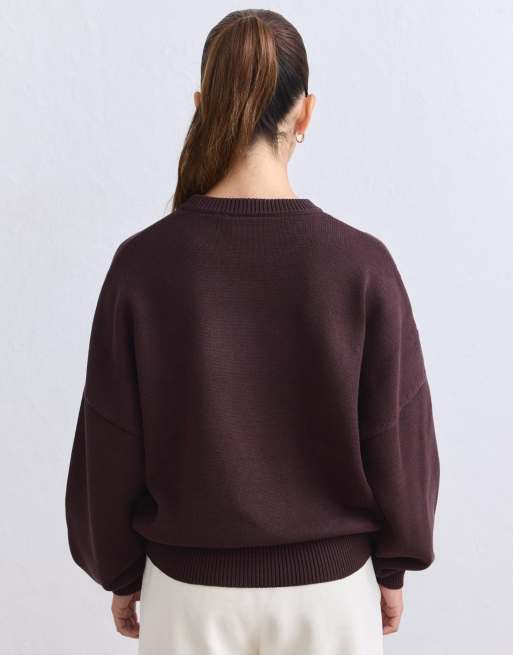 Aim'n Sweatshirt aus Strick in Schokobraun, 3 von 4