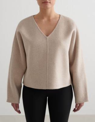 Aim'n - Sweatshirt aus Wolle in dunklem Lehmgrau-Neutral