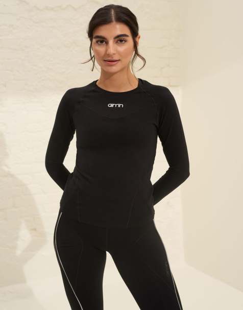 Aim'n - T-shirt basique doux à manches longues - Noir - view 1