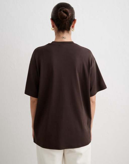 Aim'n T-shirt boyfriend varsity chocolat en chocolat, 4 de 4