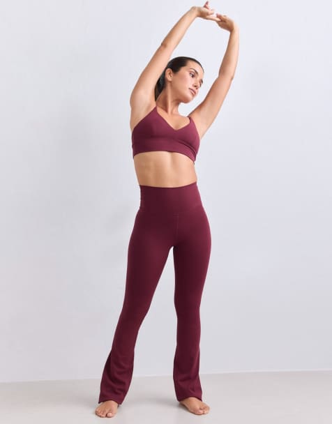 Aim'n Tall – Sense – Ausgestellte Leggings in Merlot - view 1
