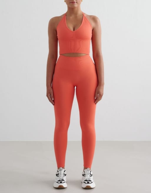 Aim'n Tangerine shape seamless cross back bralette in tangerine, 3 of 4