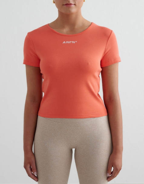 Aim'n Tangerine stretch t-shirt in tangerine - view 1