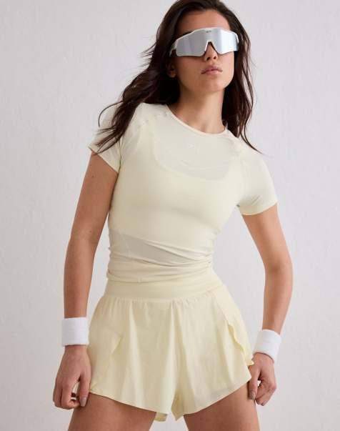 Aim'n - Top a maniche corte basic morbido bianco limone - view 1