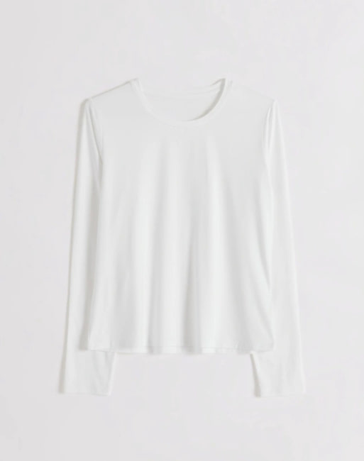 Aim'n top basique doux à col rond et manches longues blanc, 4 de 4