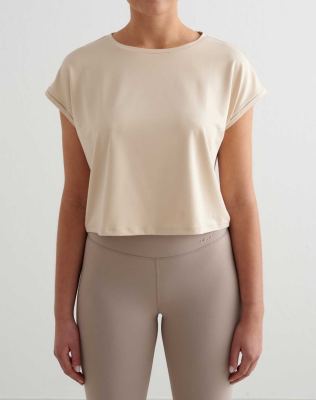 Top basique doux à manches retroussées - Beige-Neutral 40
