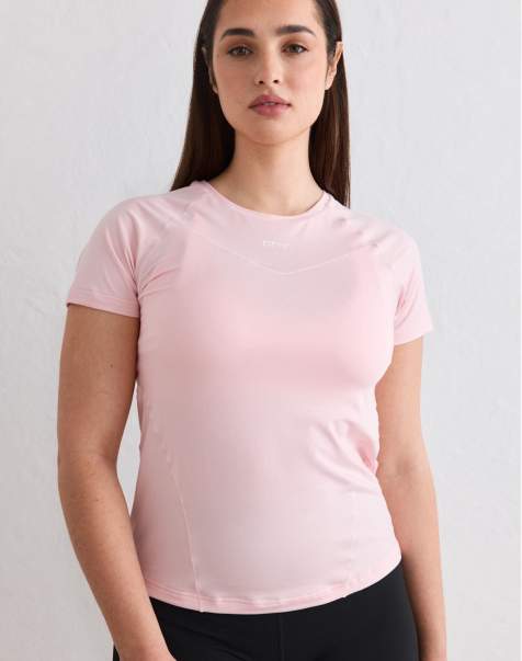 Aim'n - Top morbido basic a maniche corte rosa - view 1