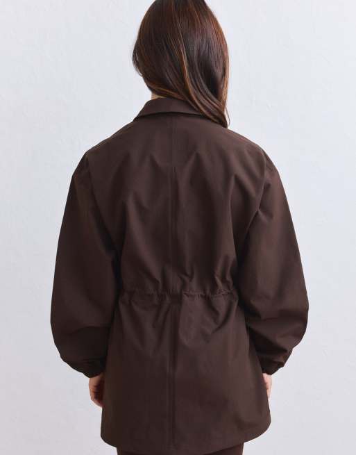 Aim'n wasserfeste Jacke mit Reißverschluss in Schokobraun, 3 von 4