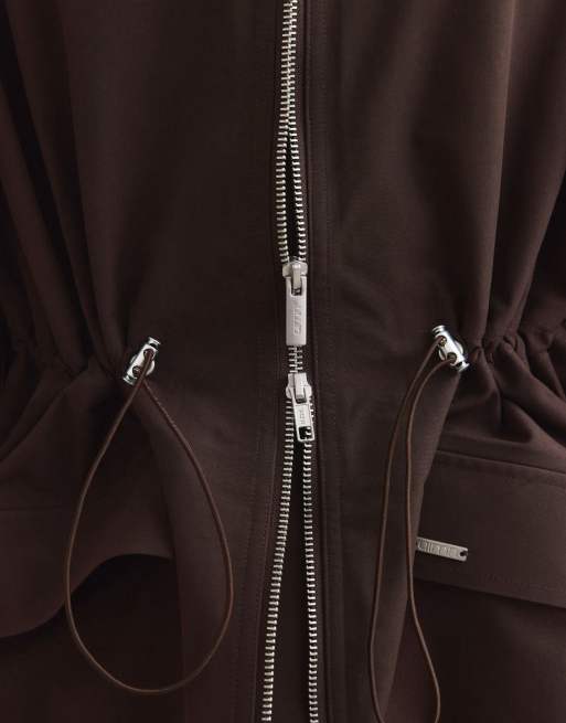 Aim'n wasserfeste Jacke mit Reißverschluss in Schokobraun, 4 von 4