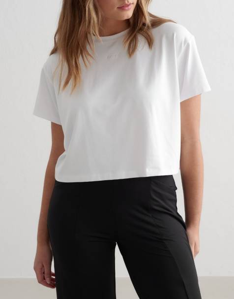 Aim'n – White Essence – Locker geschnittenes T-Shirt in Weiß - view 1