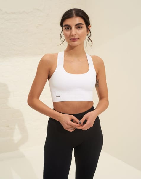 Aim'n White high support ribbed bra in white - view 1