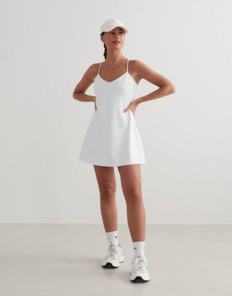 Aim'n - White Sense - Jurk met bandjes in wit - view 1