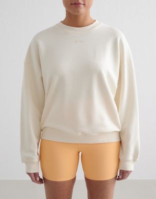 Aim'n - White Sense - Sweatshirt aus Frottee in Mandelweiß
