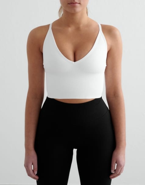 Aim'n White shape seamless cross back bralette in white - view 1
