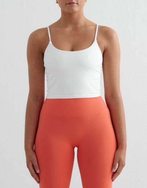 Aim'n White shape seamless strap singlet in white - view 1