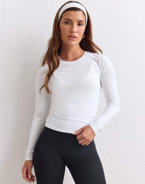 Aim'n White soft basic round-neck long sleeve in white