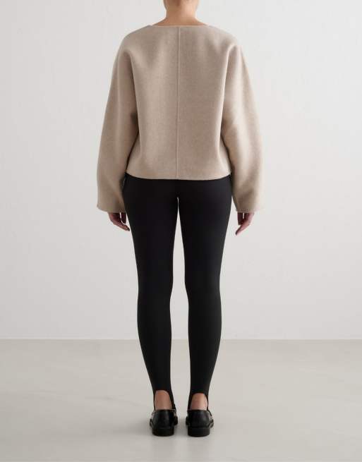 Aim'n - Wollen sweatshirt in donkere klei, 2 van 4