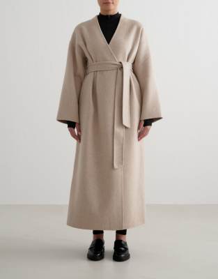 Aim'n - Wollmantel in dunklem Lehmbeige-Neutral