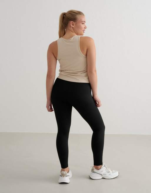 Aim'n - Zacht eenvoudig singlet in café au lait beige, 3 van 4