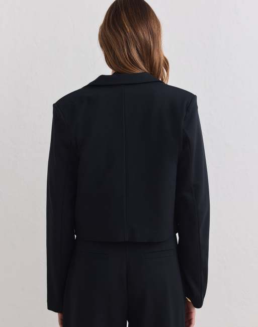 Aim'n zwarte luxe korte blazer, 3 van 4