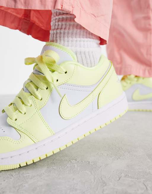 Air Jordan 1 Baskets basses Gris et jaune citron