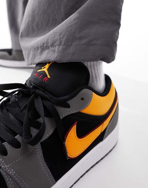 Air Jordan 1 Baskets basses Orange vif gris et noir